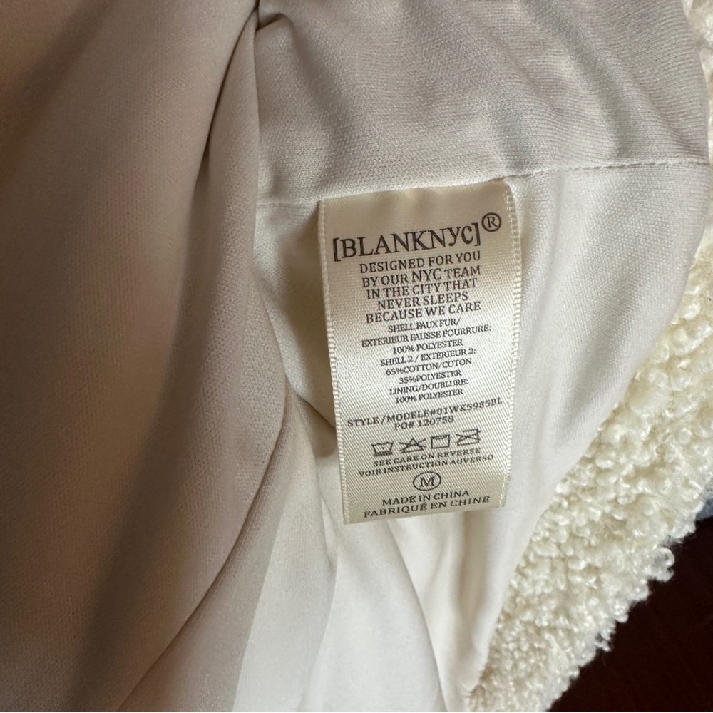 Blank NYC Blue Denim & Cream Sherpa Jean Jacket - Picture 10 of 10
